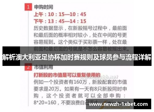 解析澳大利亚足协杯加时赛规则及球员参与流程详解 解析澳大利亚足协杯加时赛规则及球员参与流程详解